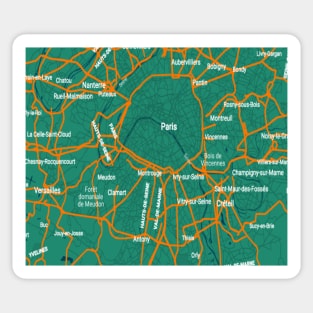 Paris green map Sticker